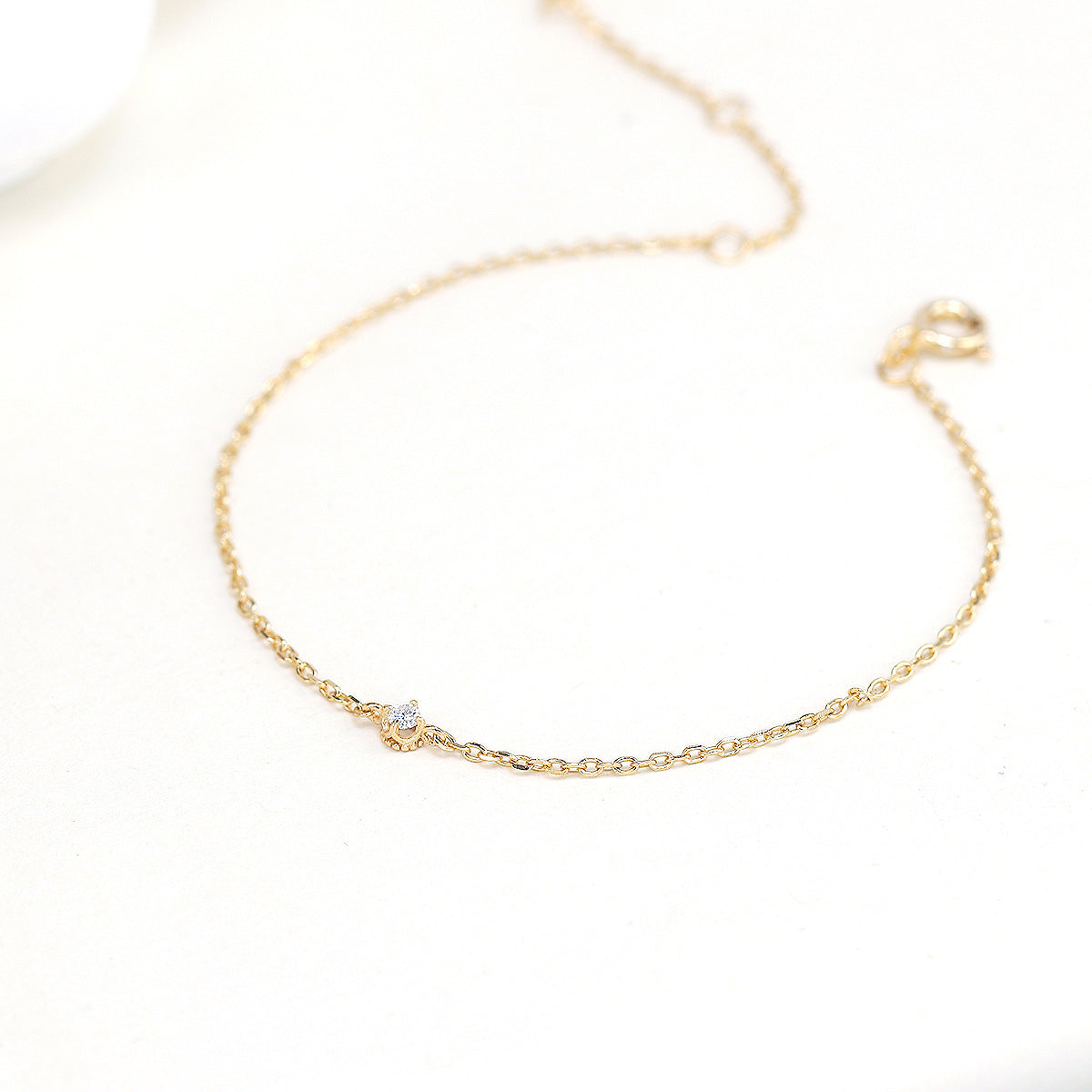 Sterling Sier Gold-plated Single Diamond Style Mild Luxury Bracelets