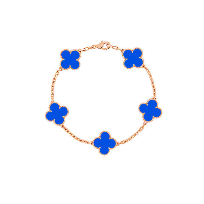 V Gold High Version Clover Pork Belly Female Male Rose Bracelet