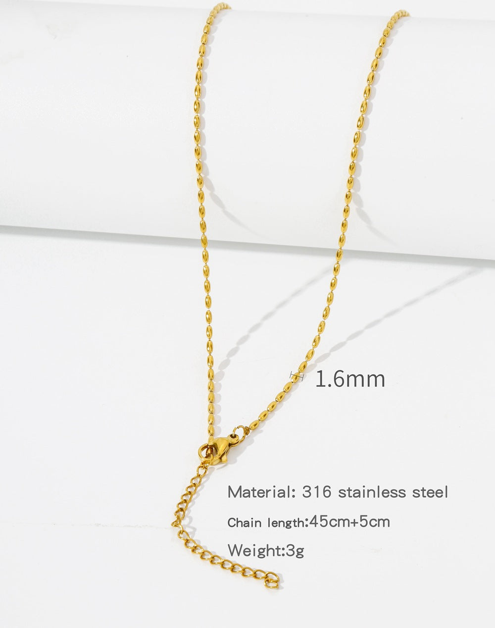 Steel Vacuum Vapor Plating Golden Chain O-shaped Hemp Flowers Necklaces