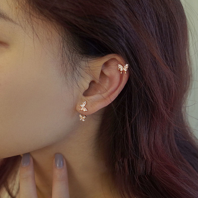 One Style For On Back Of Ear Butterfly Refined Simple Earrings