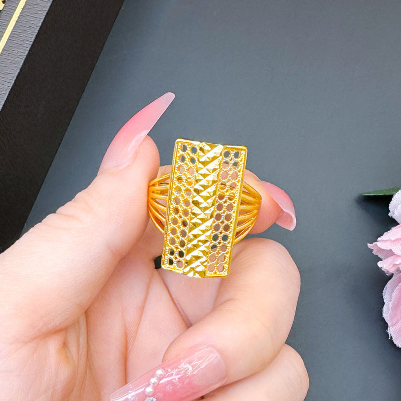 Women's Advanced Design Exaggerated Opening Real Bronze Rings