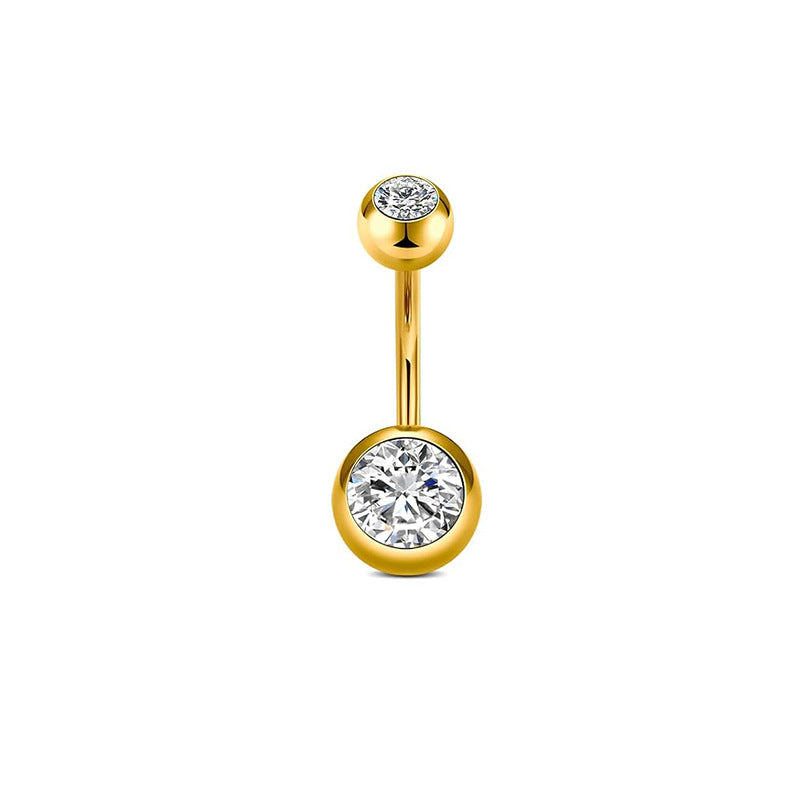 Stainless Steel Navel Combination Butterfly Zircon Decoration Belly Stud Earrings