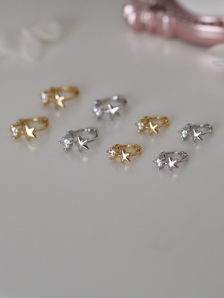 Women's Exquisite Mini Zircon Five-pointed Star Bone Ear Buckle