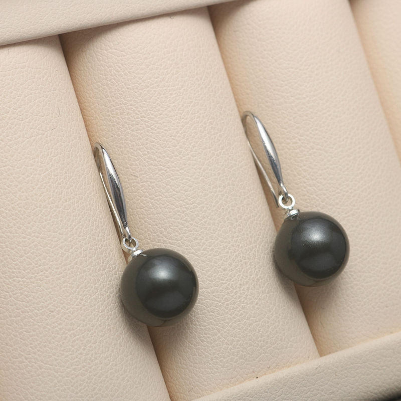 Artificial Pearl Lady Temperament Perfect Circle Pearls Earrings