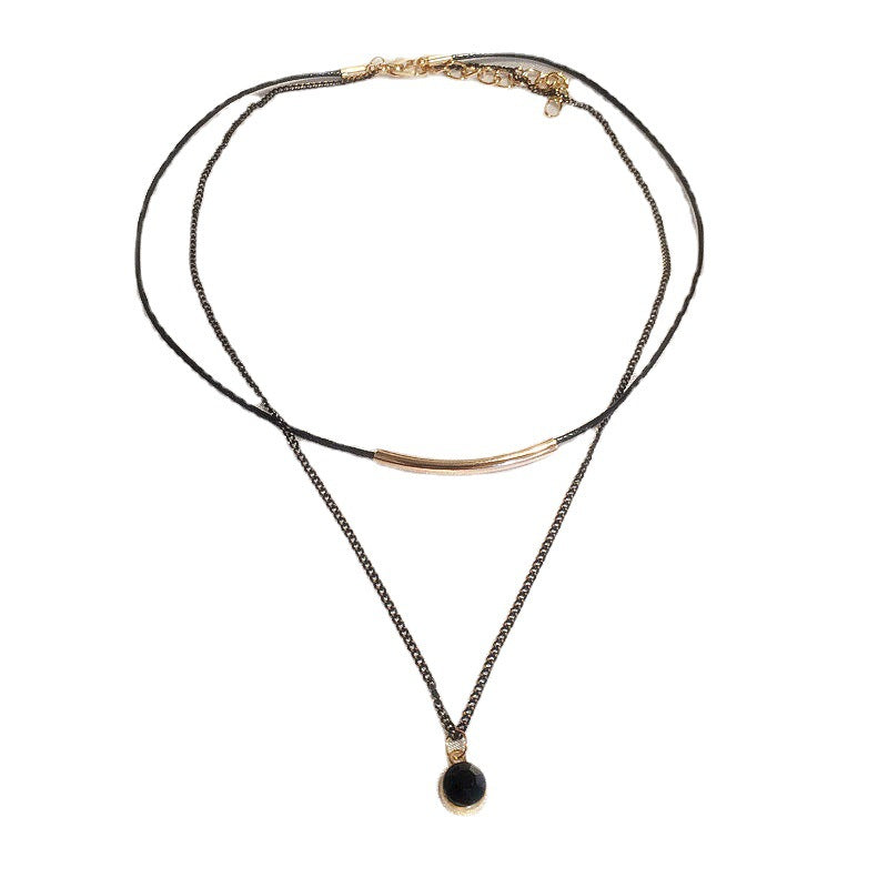 Black Fashion Irregular Chain Trendy Clavicle Versatile Necklace