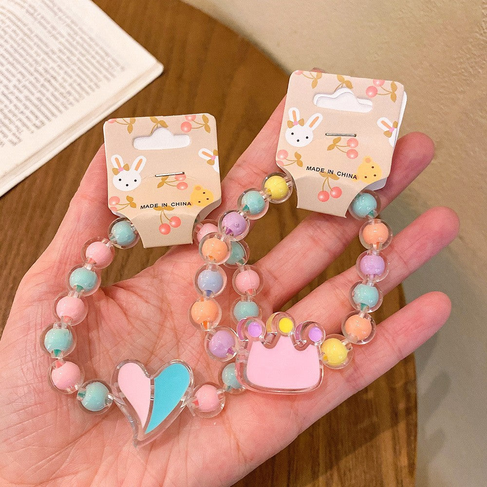 Children's Cute Jelly Color Beaded Princess Jewelry Bracelets