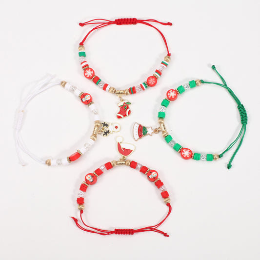 Adjustable Snowman Tree Old Man Antlers Bracelets