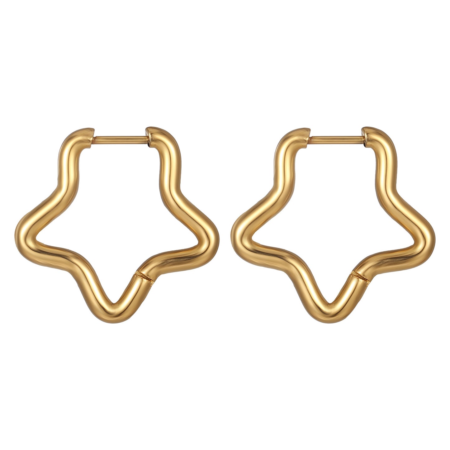 Geometric Shaped Stainless Steel Clip Trendy Fashion Five-pointed Star Peach Ear Buckle