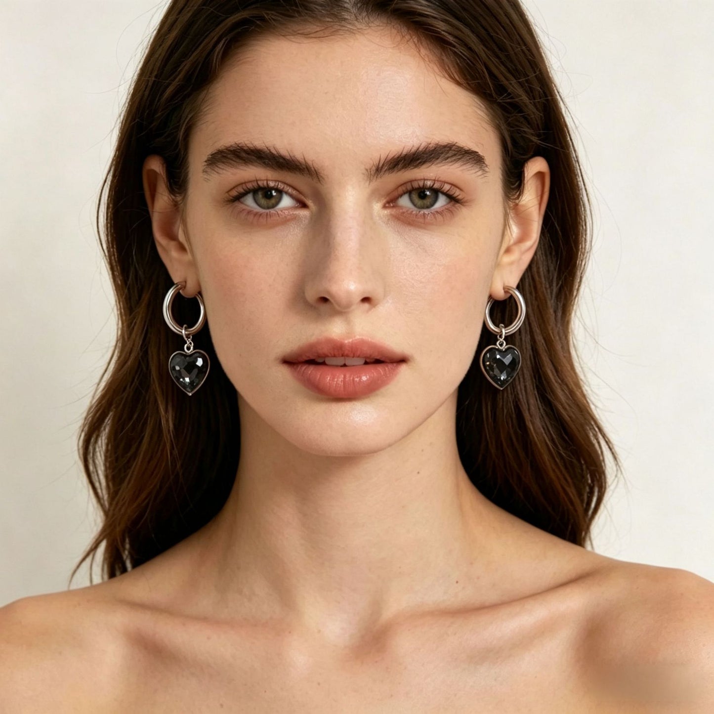 Women's Hot High-grade Gray Black Love Personality Affordable Luxury Earrings