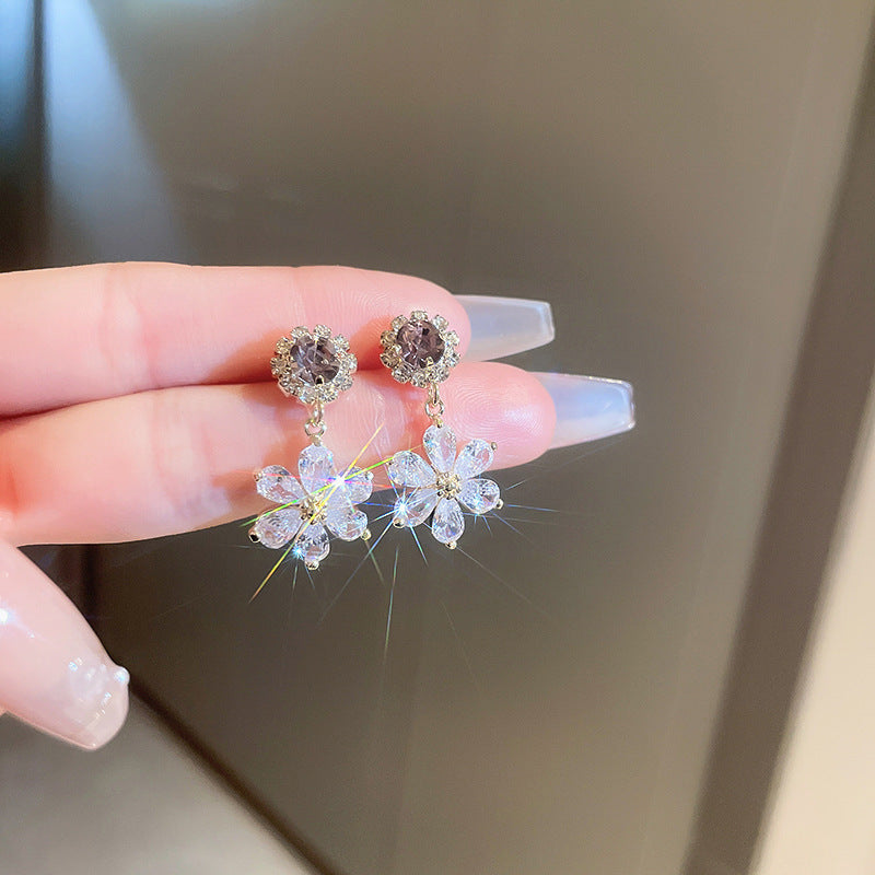 Zircon Butterfly Water Drop Ear Female Rings