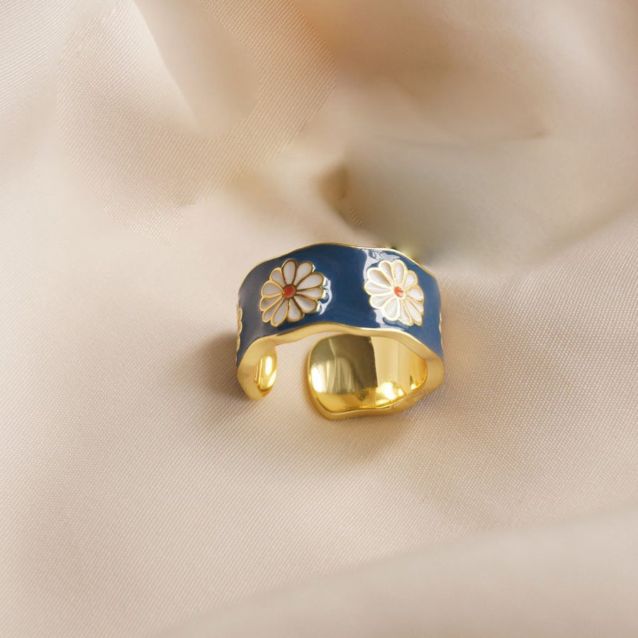 Women's Little Daisy Open Vintage Creative Personality Simplicity Fashion Rings