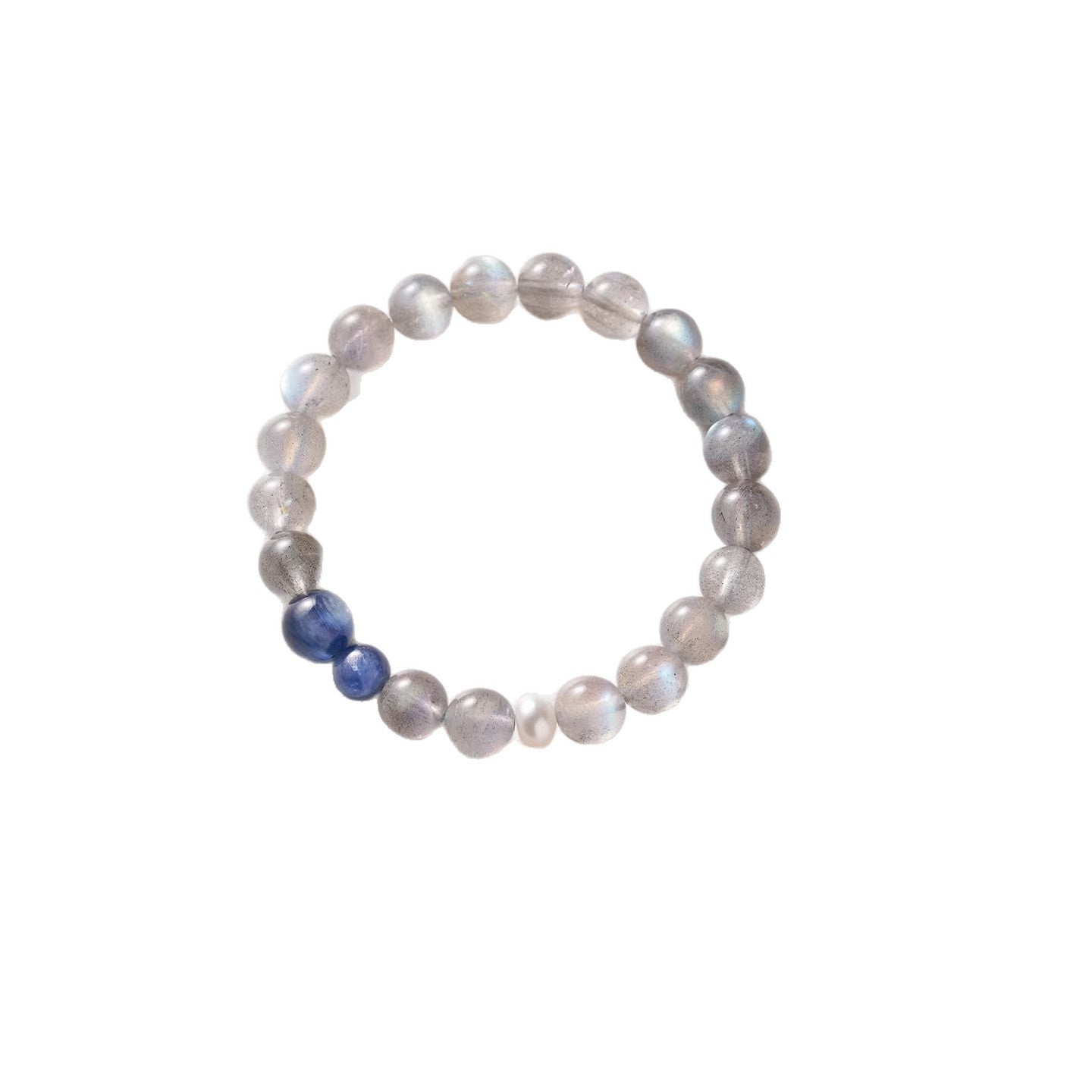 Women's Gray Moonstone Blue Crystal Simple Advanced Mood Stable Bracelets