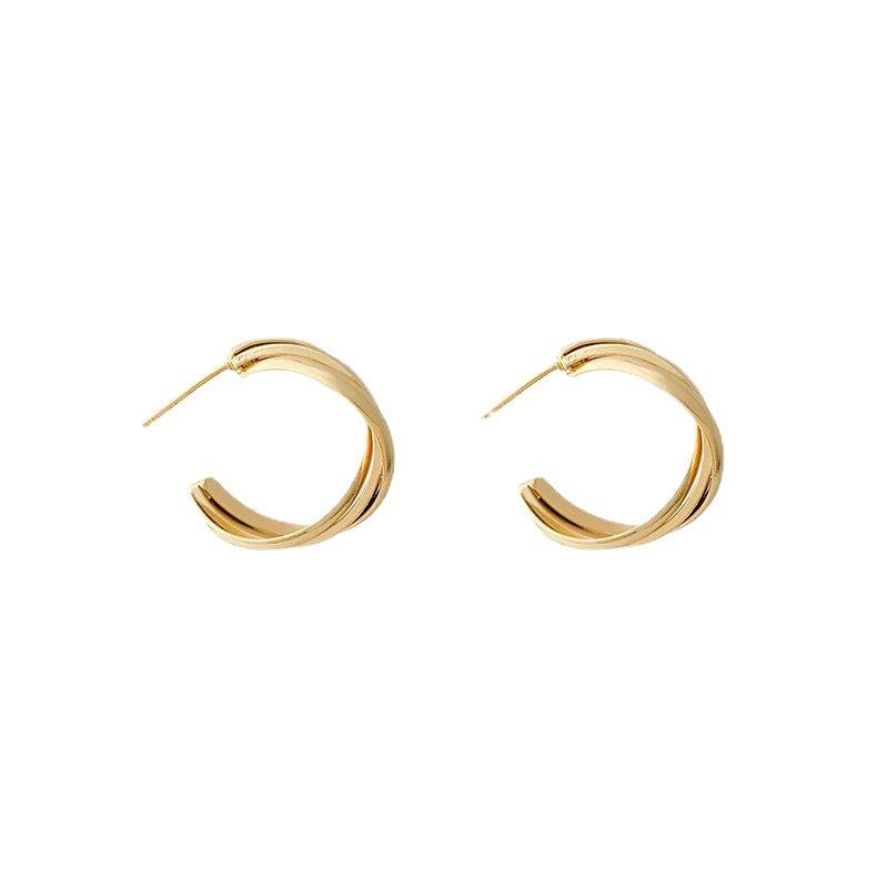 Women's Golden Light Luxury High-grade Metal Design Earrings