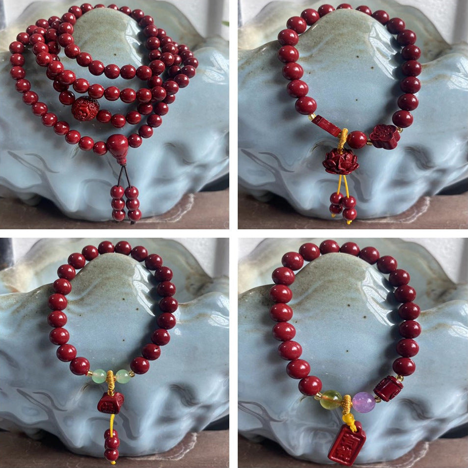 Binding Imitation Cinnabar National Style Grain Bracelet