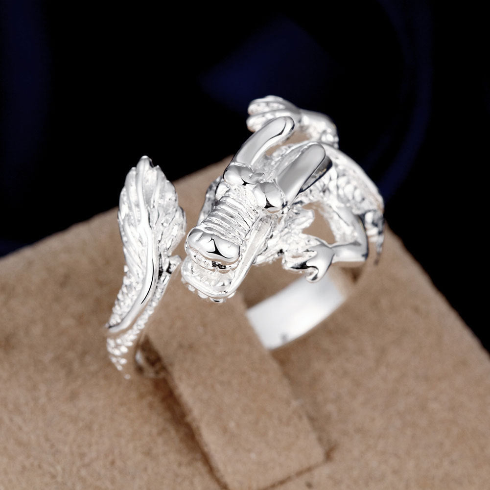 Domineering Dragon Sier Personality Chinese Faucet Ring