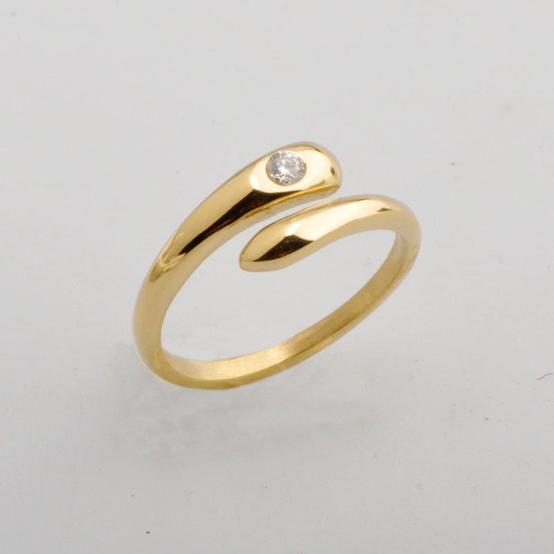 Diamond Snake-shaped Open Korean Personalized Cold Rings