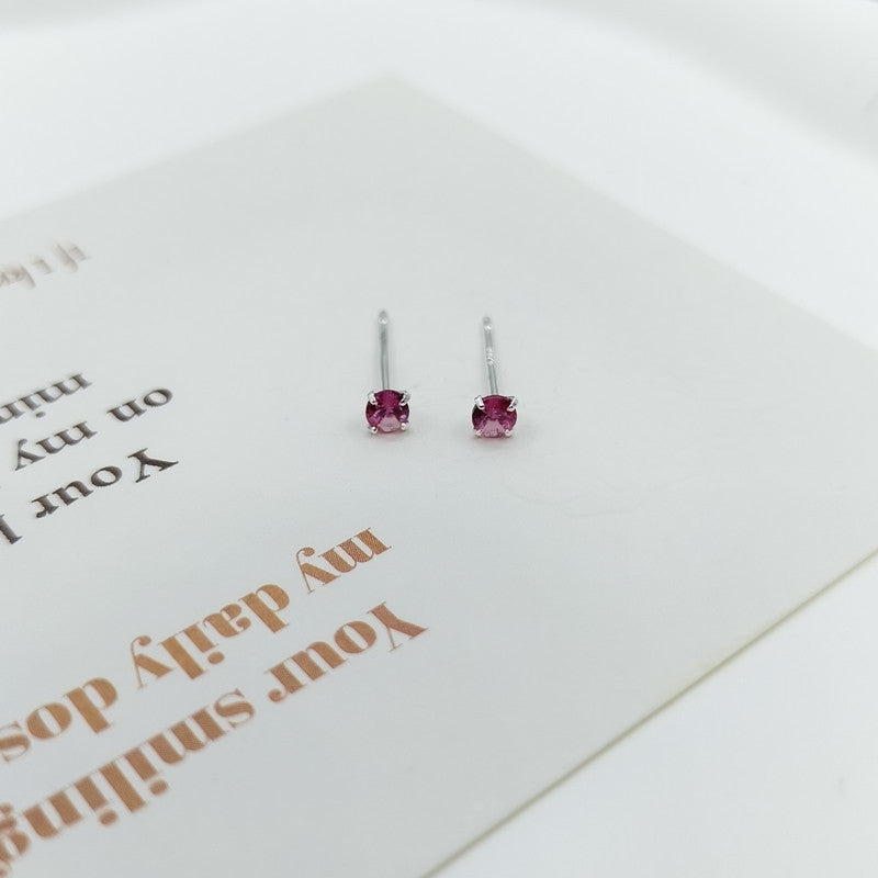 Sier Pin Simple Exquisite Petite Ear Stud Earrings