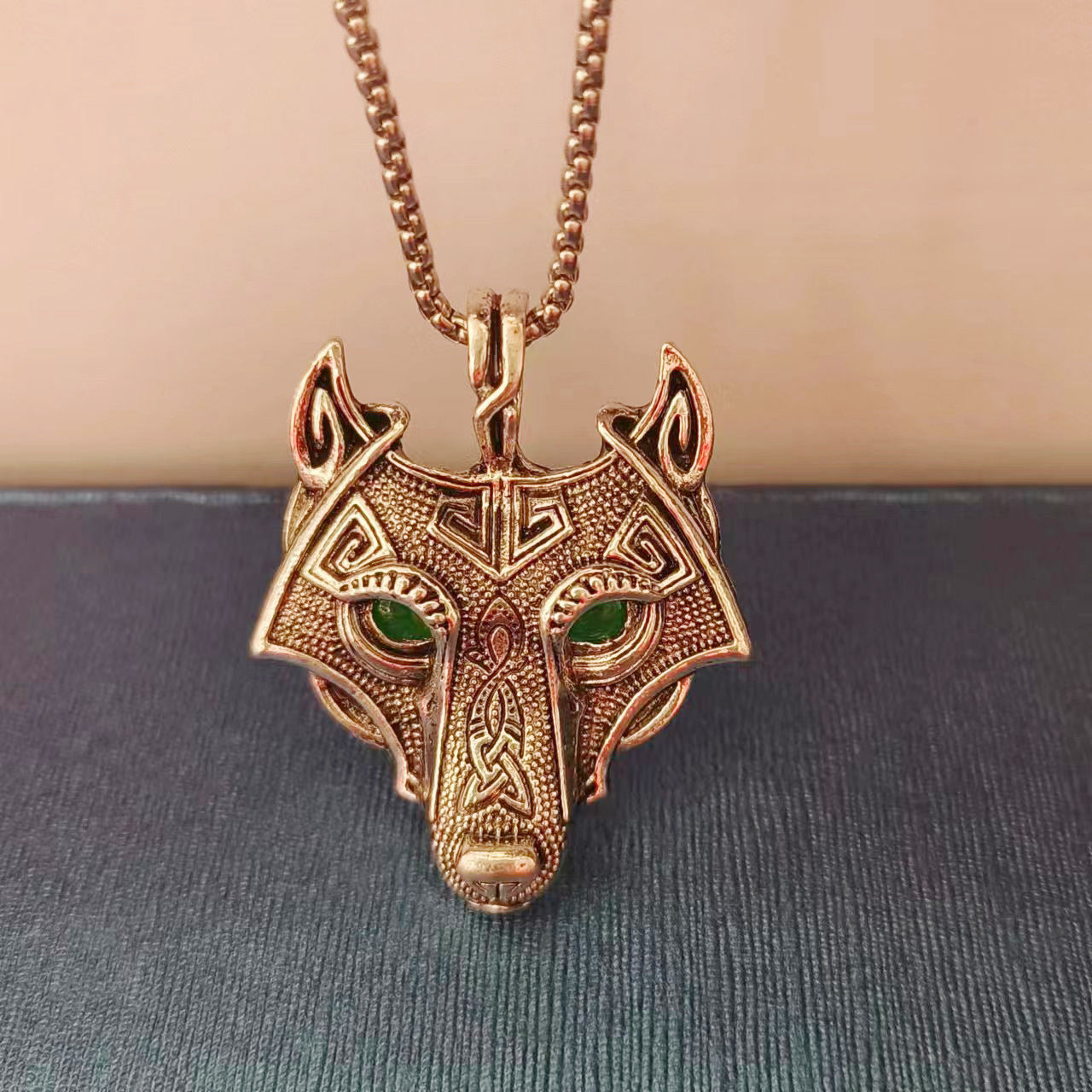 Exaggerated Personalized Viking Force Laboratories Wolf Head Charm Pendants