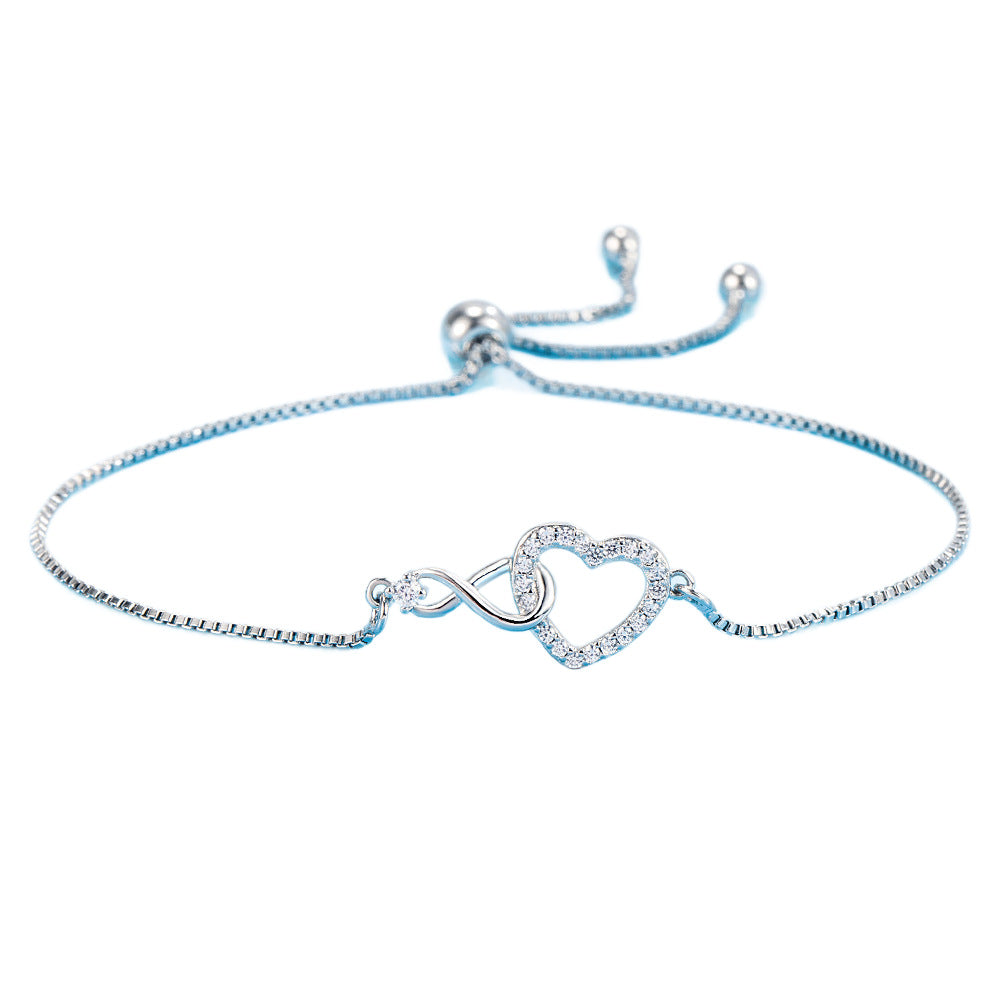 Heart-shaped Infinite Symbol Female Niche High-grade Light Luxury Bracelet