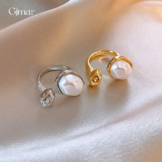 Women's Open-end Pearl Design Index Finger Fashion Ring