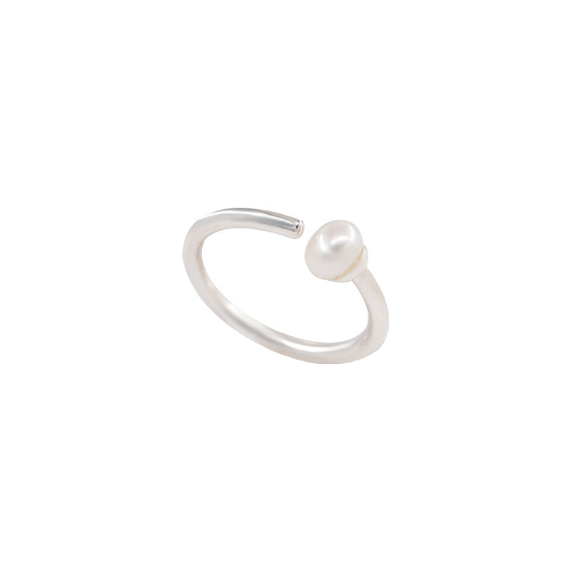 Minimalist Pearl Opening Thin Female Fashion Design Sense Simple Rings