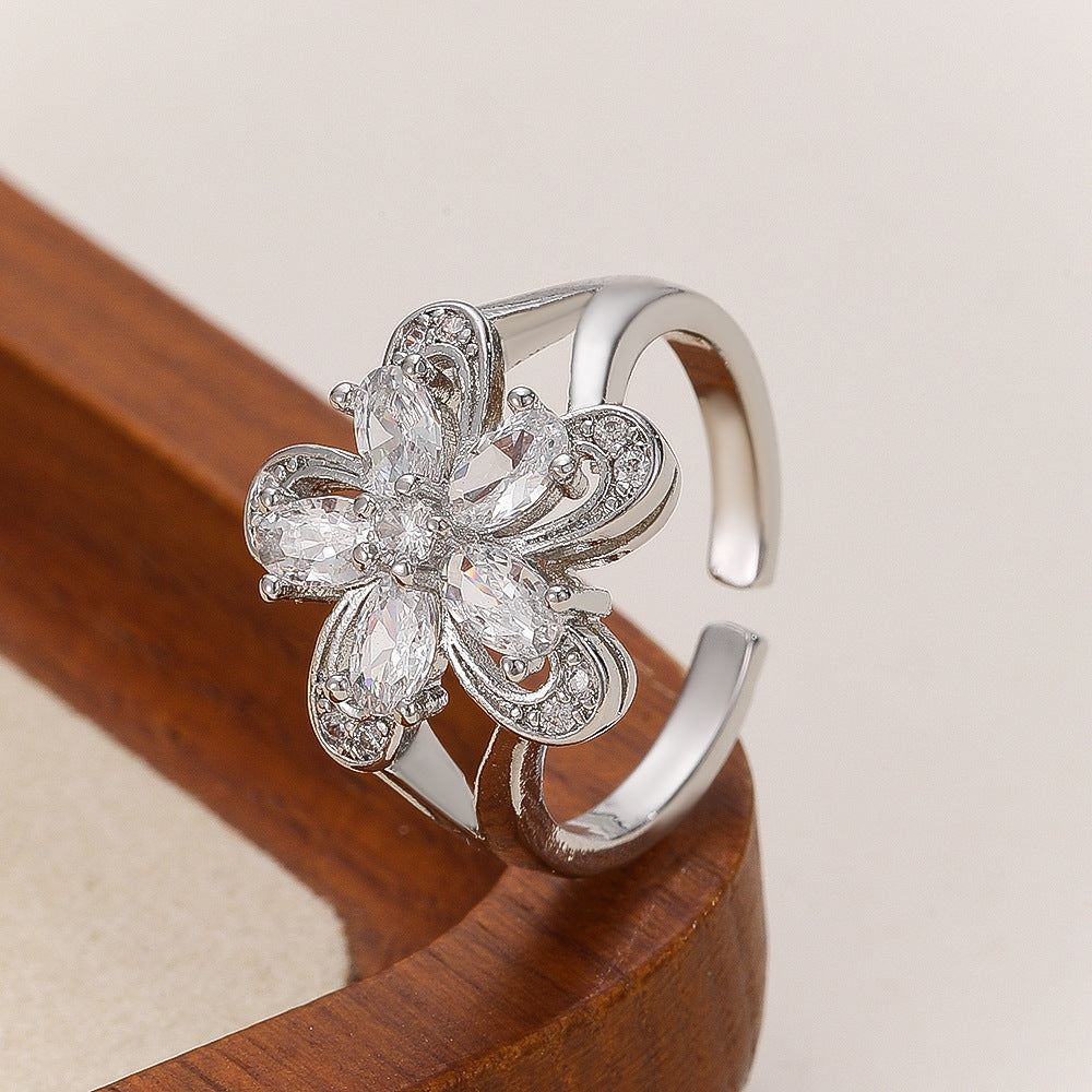 Beating Inlaid Zircon Diamond Affordable Luxury Fashion Heart-shaped Female Ring