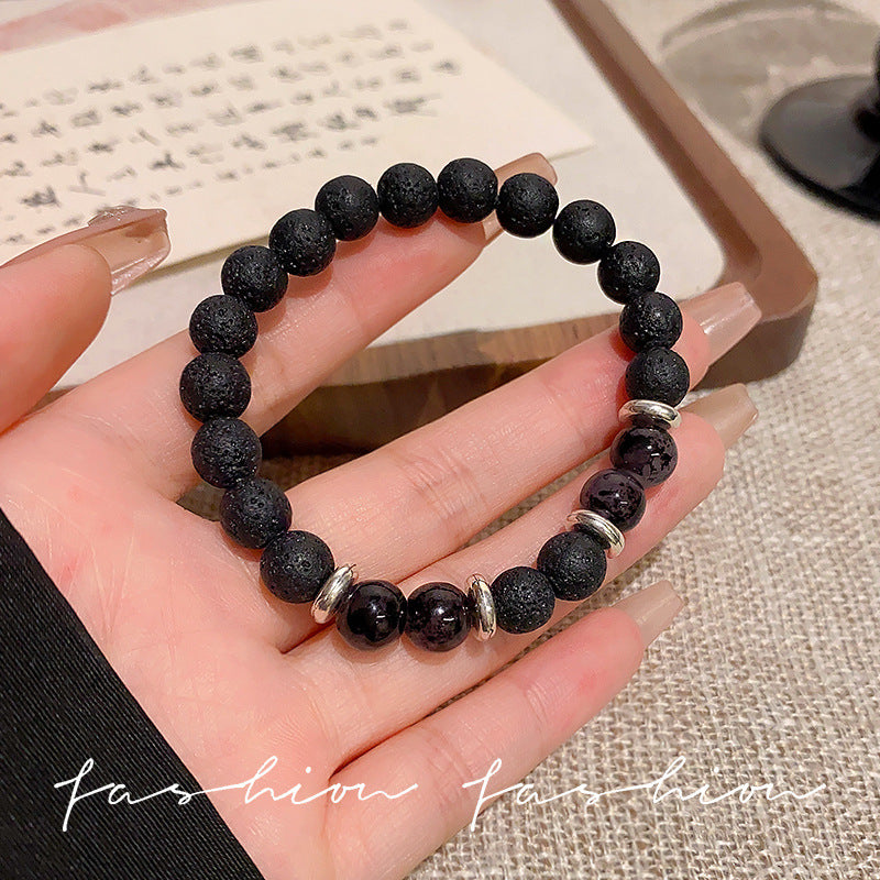 Women's & Men's Imitation Obsidian Beaded Trendy Light Luxury Minority Bracelets