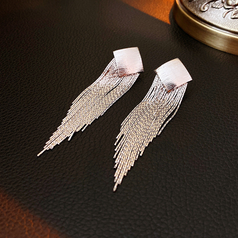 Zircon Letter Long Light Luxury High-grade Fashion Simple Earrings