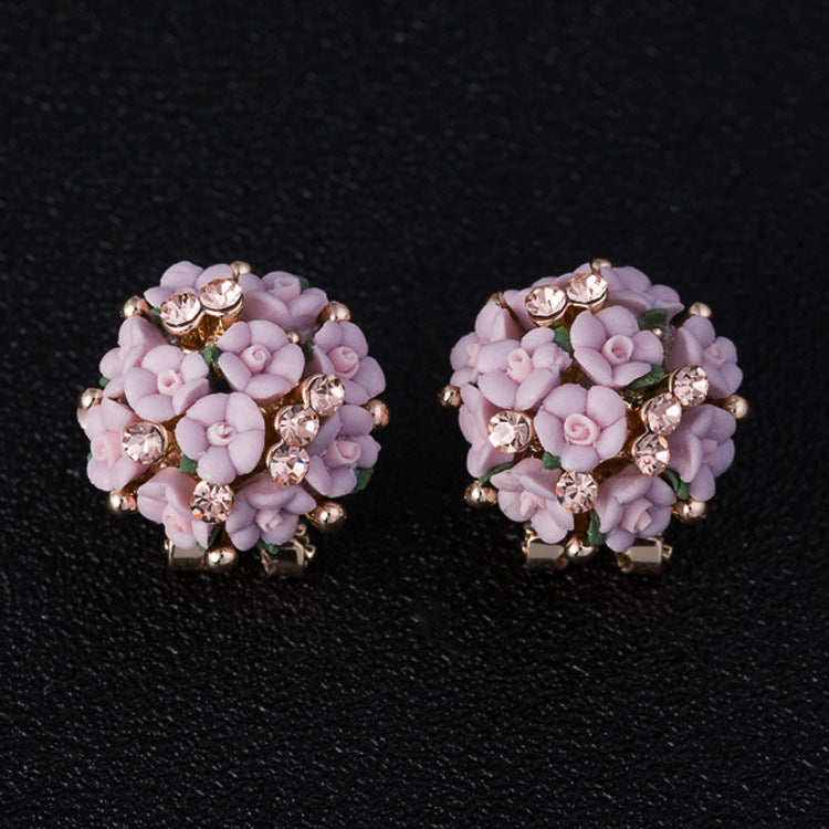 Needle Butterfly Enamel Vintage Court Style Delicate Light Luxury Earrings