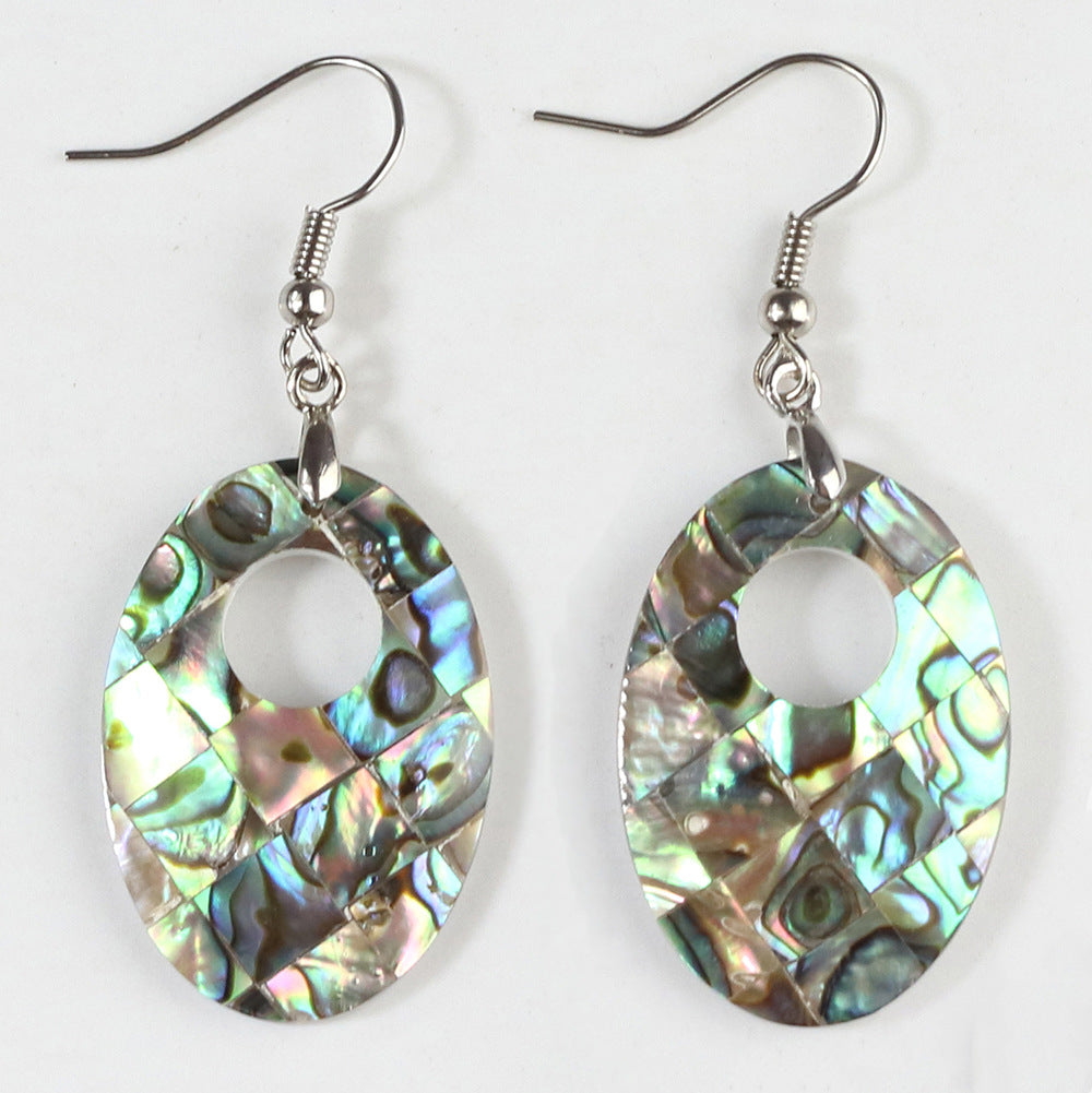 Natural Abalone Shell Ear Hook Eardrop Earrings