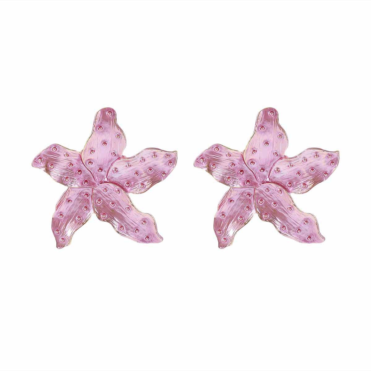 Women's Vacation Style Enamel Color Flower Pearl Light Luxury High-grade Earrings