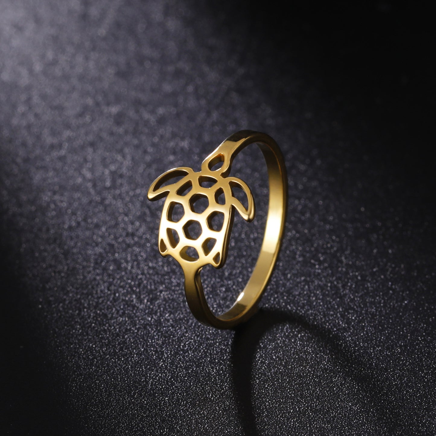 Grid Cartoon Animal Titanium Steel Cutting Hollow Ring