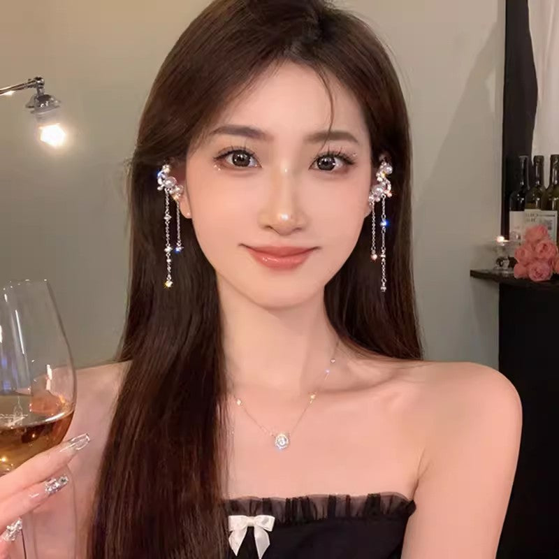 Women's Tassel Ear Clip High-grade Light Luxury Temperament Earrings