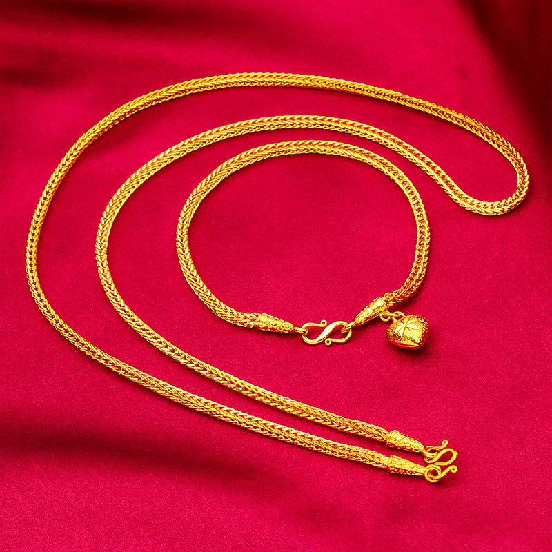 Women's Placer Gold Fashion Alluvial Thin Fox Necklaces