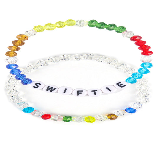 English Name Colorful Beads Rhombus Cut Bracelets