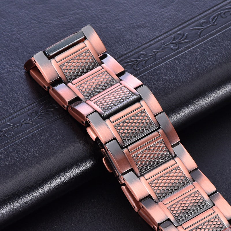 Men's Retro Double Row Magnet Magnetic Energy Bronze Therapy Bracelets