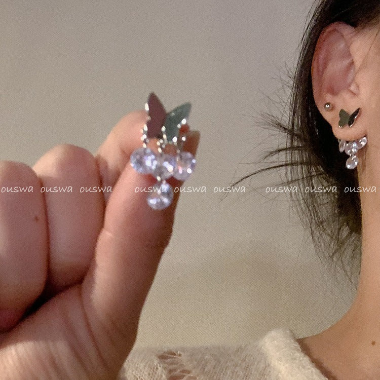 Delicate Pearl Crystal Eardrops Gentle Elegant Ear Buckle