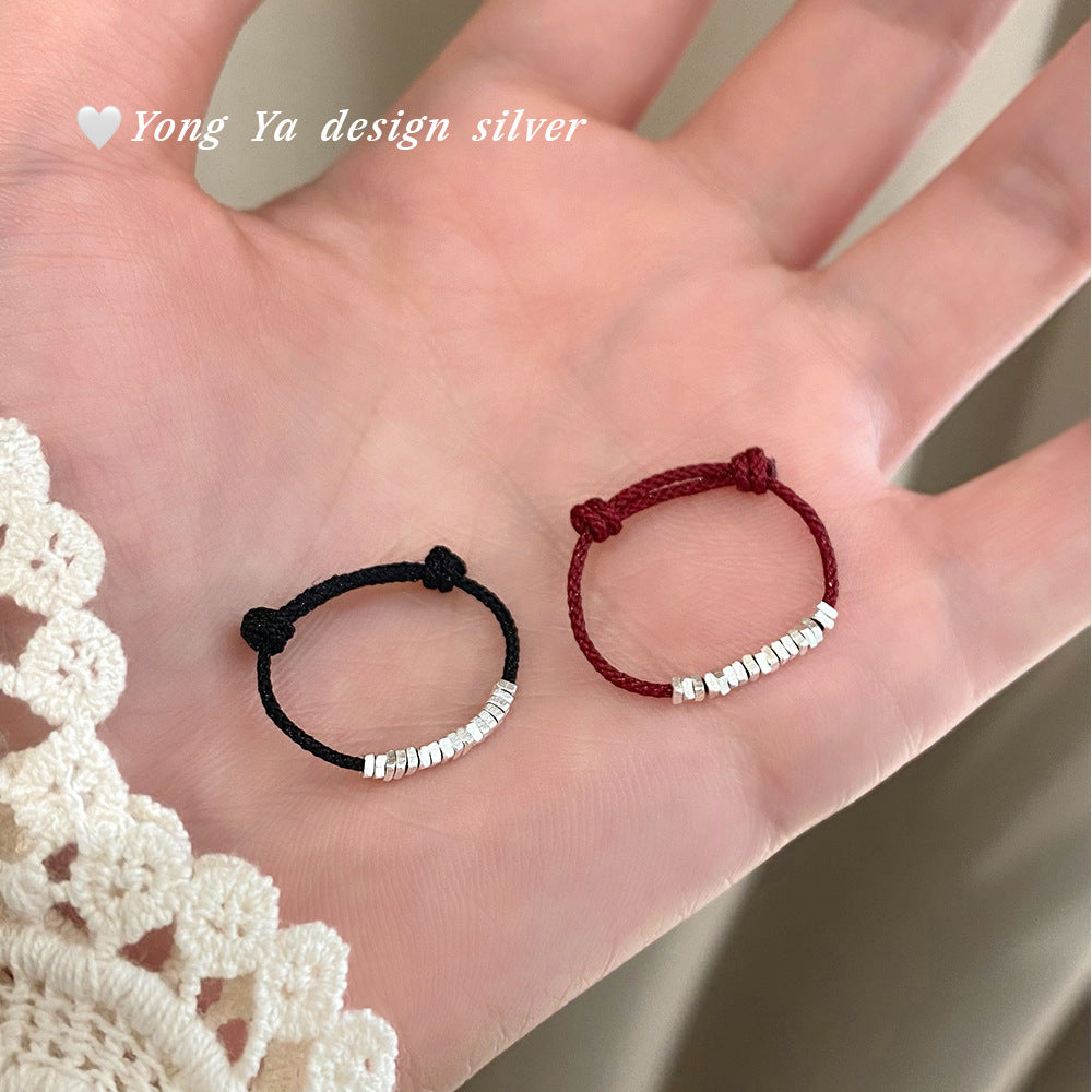 Broken Black Rope Red Exquisite Fashion Simple Rings