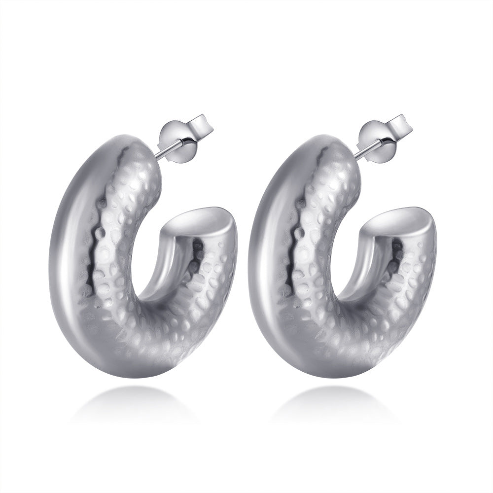 Women's Stainless Steel Hollow Ear Clip Retro Earrings