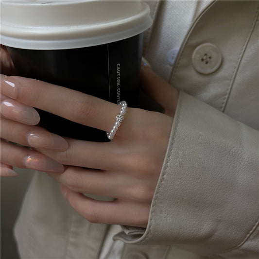 Pearl Female Cold Style High Sense Fashion Personality Trendy Index Rings