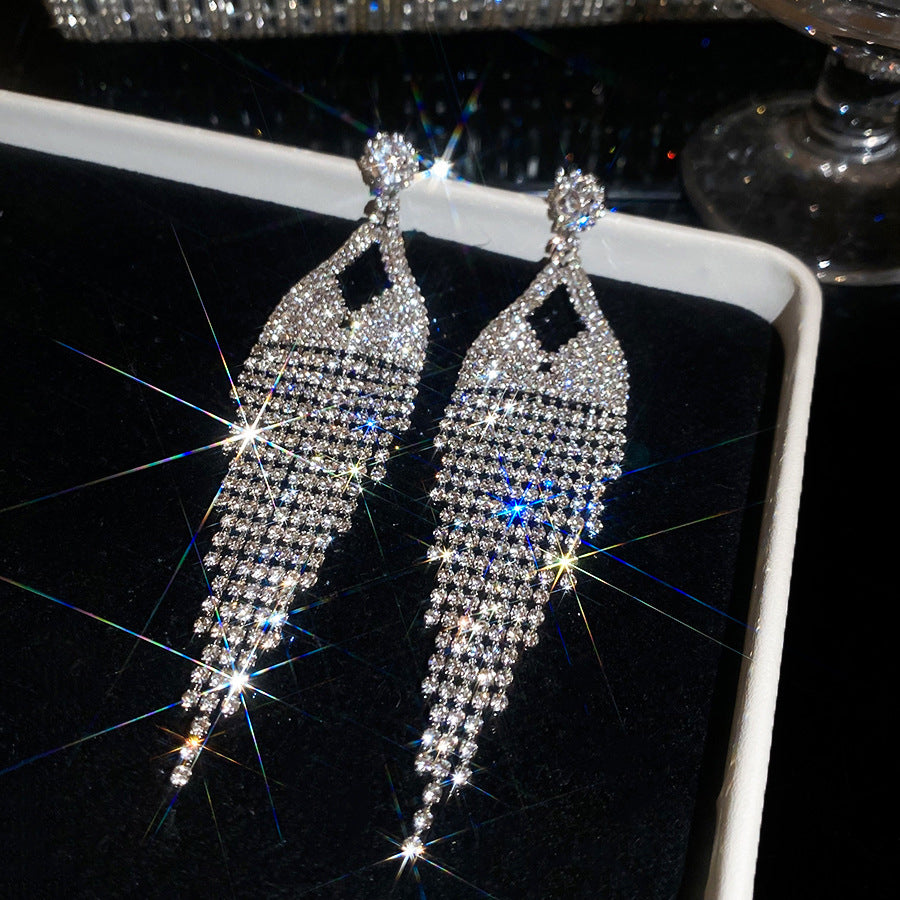 Women's Sier Diamond Tassel Light Luxury High-grade Simple Rings