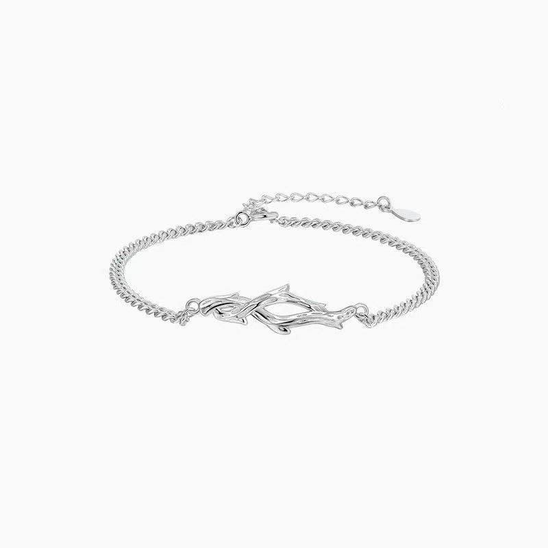 Women's & Men's Thorn Rose Couple Personality Trend One Pair Fresh Bracelets
