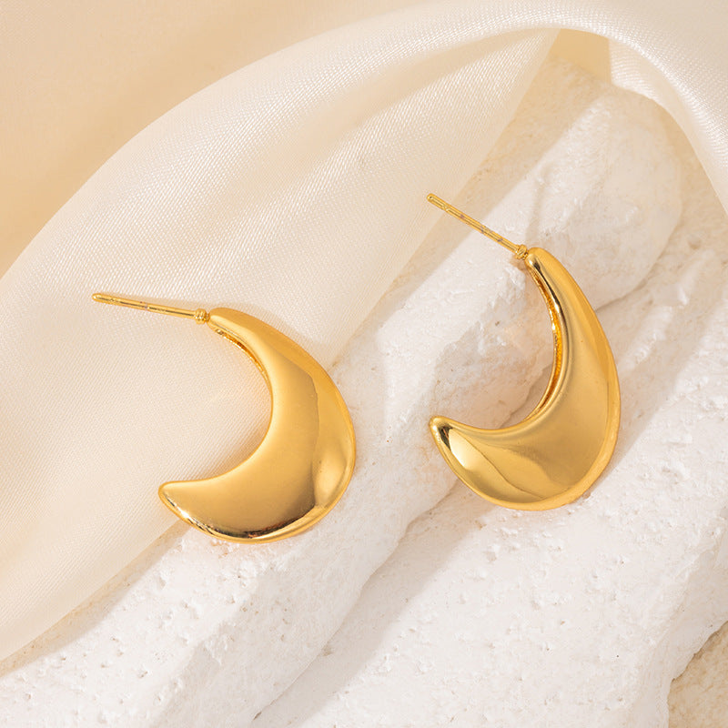 Geometric Ear Titanium Steel No Fading Exaggerated High-grade Light Luxury Earrings