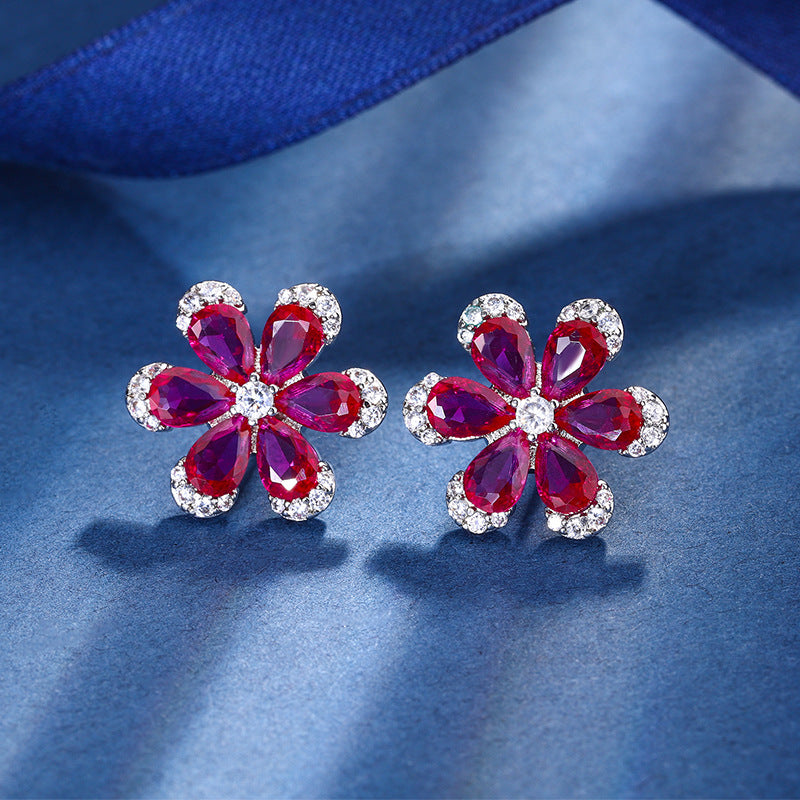 Red Corundum Preserved Fresh Flower Advanced Pendants