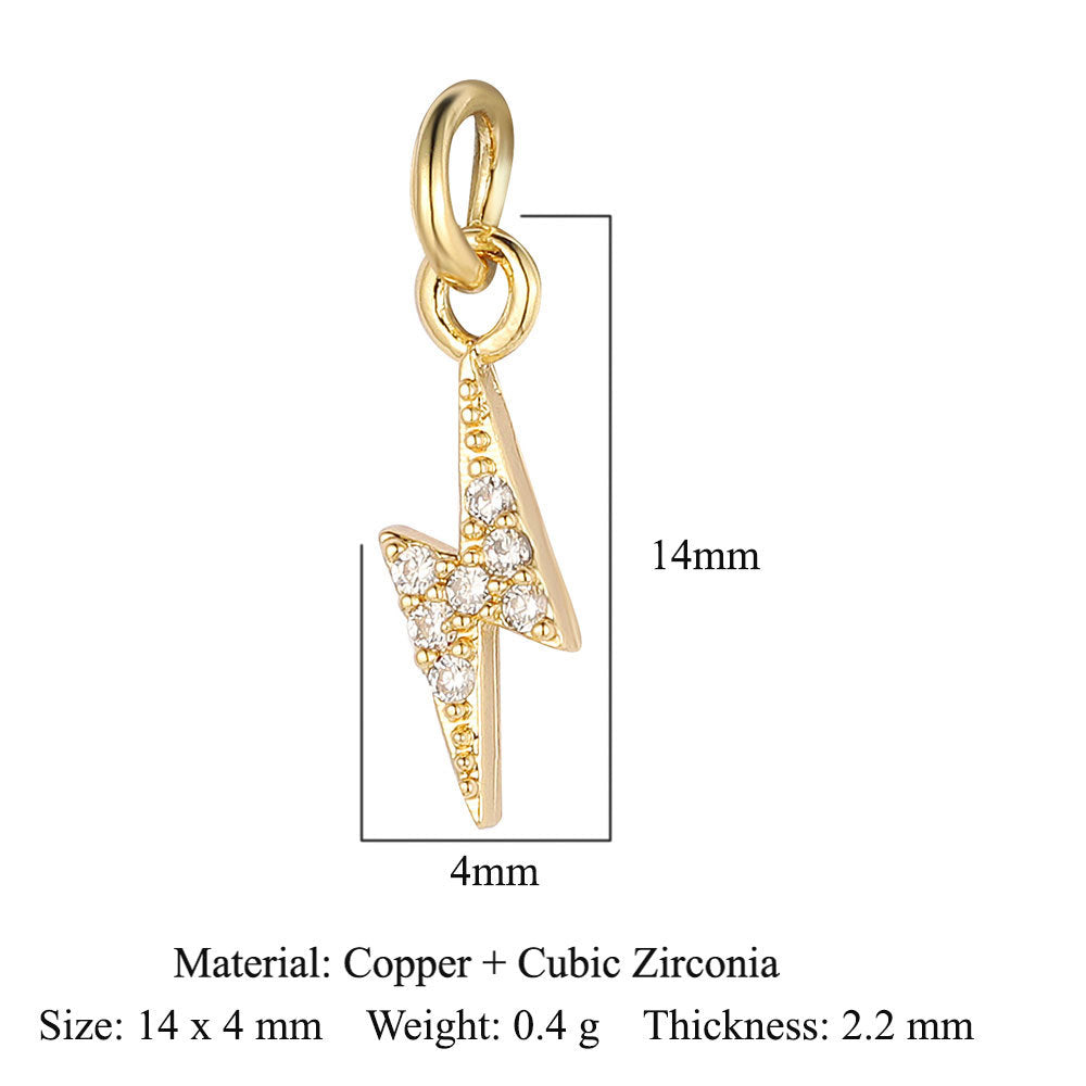 Star Moon Copper Zircon Ornament Accessories Lightning Eye Pendants