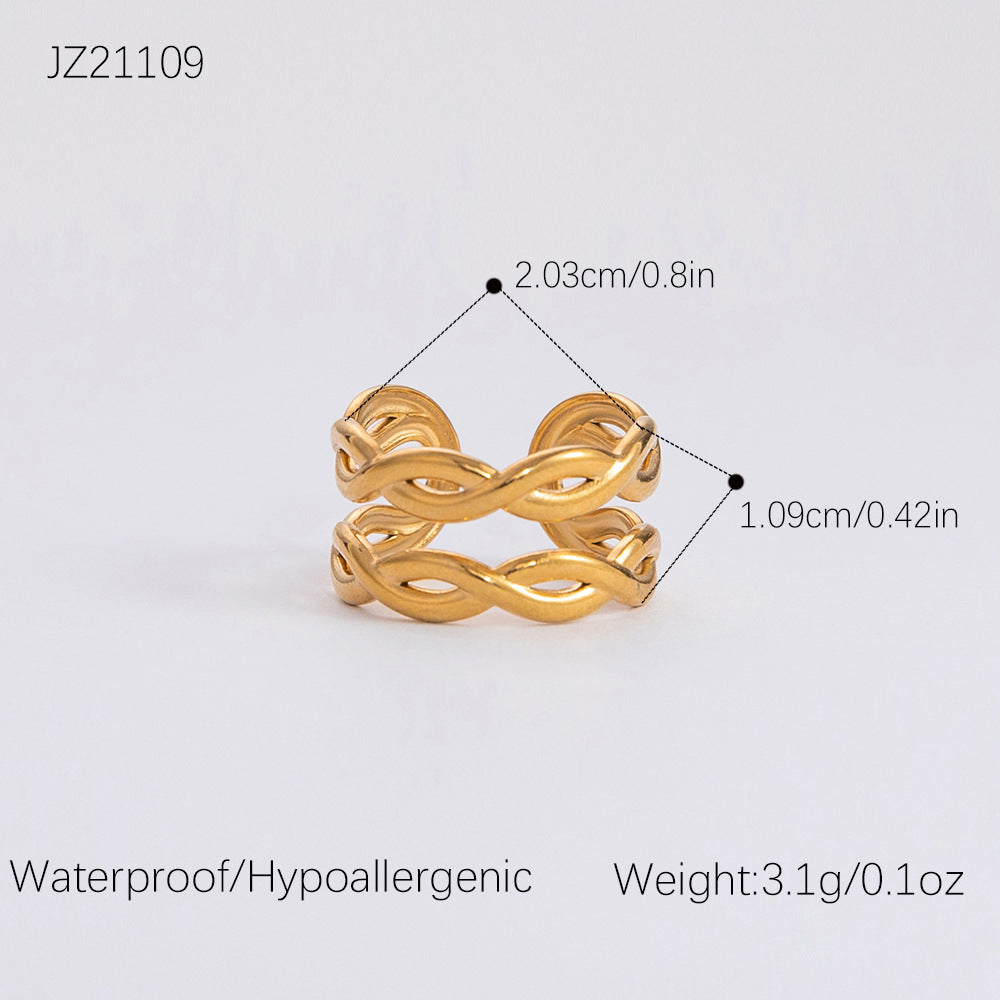 Simple Design Open Stainless Steel Gold-plated Rings