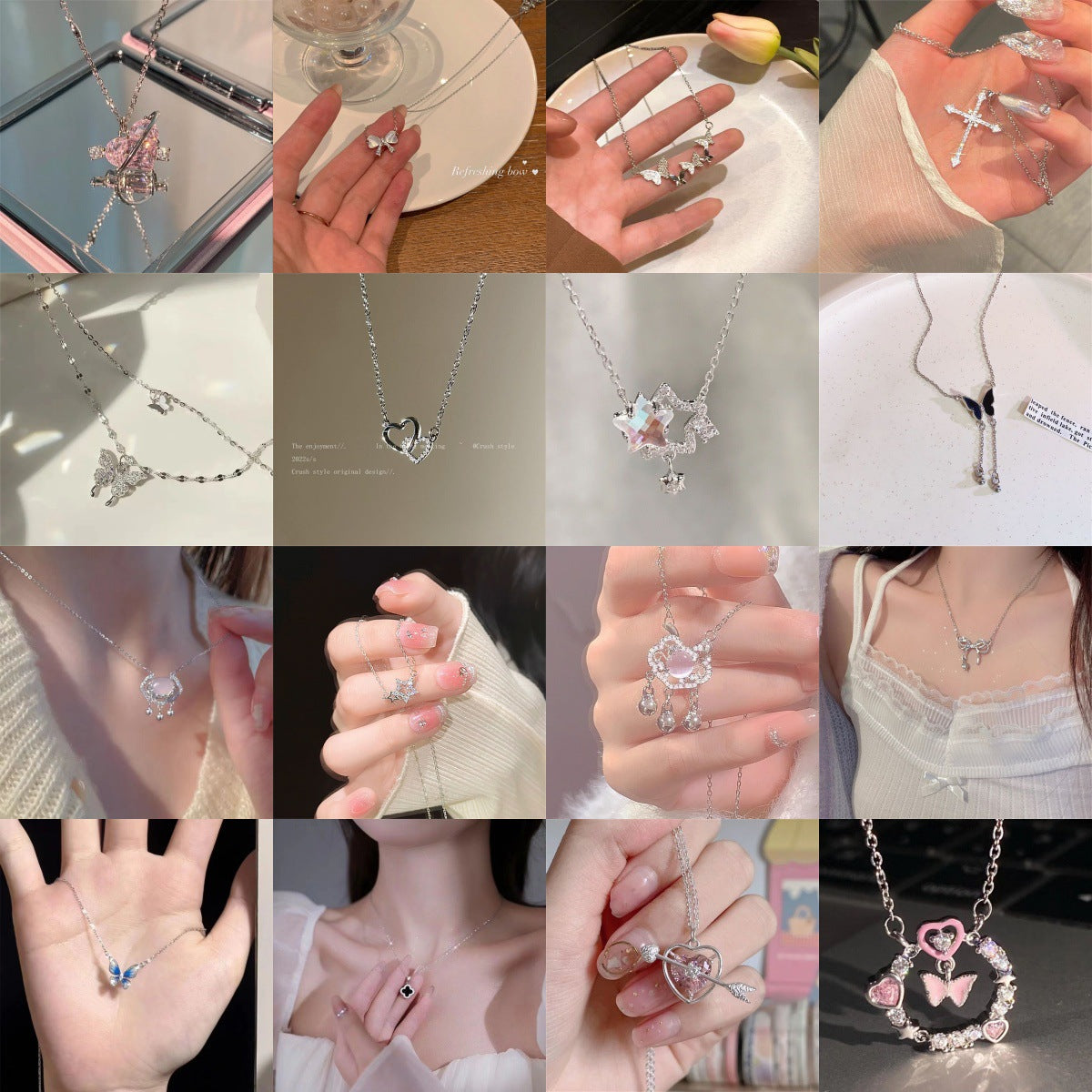 Luxury Sweet Loving Heart Clavicle Chain Niche High Necklaces