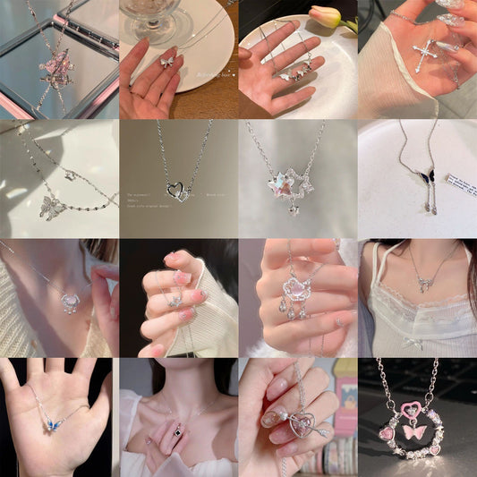 Luxury Sweet Loving Heart Clavicle Chain Niche High Necklaces