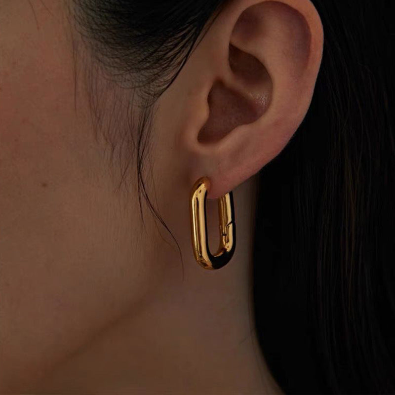 Retro Simple Geometric U-shaped Niche Style Circle Clip Refined Ear Buckle