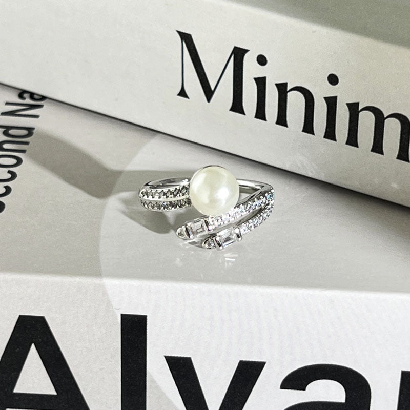 Diamond Flower Language Light Luxury Mix Match Personality Bow Tie Ring